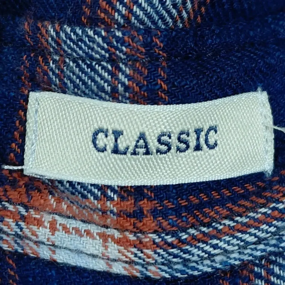 J.Crew Sign Blue Plaid Button-Up Shirt Men Size XL